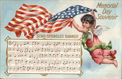 Memorial Day Souvenir, Star-Spangled Banner Songs & Lyrics Postcard Postcard