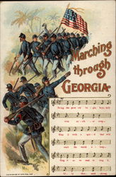 "Marching Through Georgia" Music and Lyrics Postcard