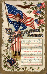 The Star-Spangled Banner Songs & Lyrics Postcard Postcard