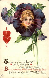 To Be a Purple Pansy Fantasy Postcard Postcard