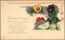 Valentine Greetings Fantasy Postcard Postcard