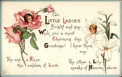 Two Little Ladies Postcard