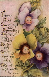 Flower Faces Postcard