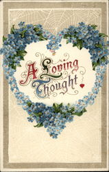 A Loving Thought Figures Made of Flowers Postcard Postcard