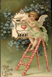 Cherub mailing a letter Postcard