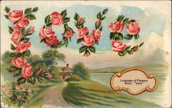 Language of Flowes Rose: "Love" Postcard