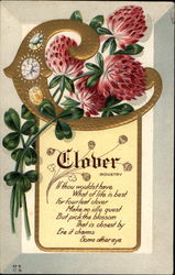 The Clover Flower Symbolized Industry Postcard