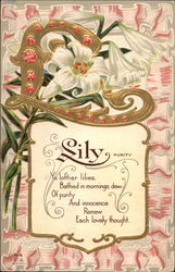 L is for Lily (Purity) Postcard