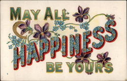 May All Happiness Be Yours To My Dear... Postcard Postcard