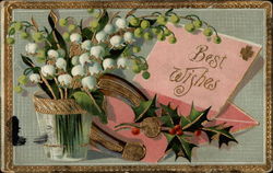 Best Wishes (Holly and Snowdrops) Postcard