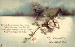 My Thoughts Are All of You Greetings Postcard Postcard