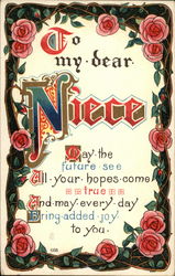 To my dear Niece To My Dear... Postcard Postcard