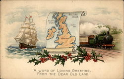 A Word of Loving Greeting, From Dear Old Land Postcard