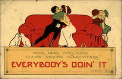 Over Here Over There, Cooing Wooing Everywhere, Everybody's Doin' It Postcard