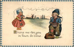 Phone me ven you in Town do Come Postcard