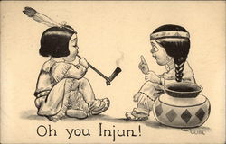 Oh You Injun! Native Americana Postcard Postcard