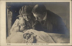 Mr. and Mrs. Seymour Hicks and Baby Postcard