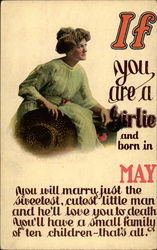 If You are a Girlie and Born in May Months Postcard Postcard