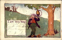 I am Very Busy Comic, Funny Postcard Postcard