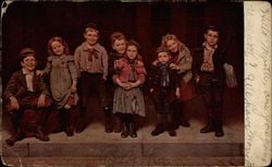 Group of Children Posing Postcard Postcard