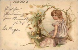 Little Girl in Bower Girls Postcard Postcard