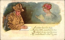 A Soldier has His Duty Postcard