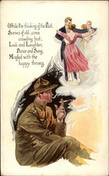 Thinking of the Past: A Soldier's Memories Postcard