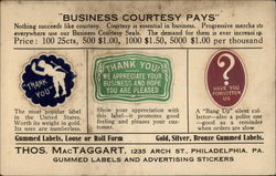 Business Courtesy Pays Postcard