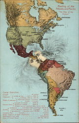 Meeting of the Atlantic and Pacific Maps Postcard Postcard