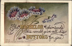 Bachelor Button Flowers Postcard