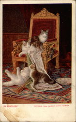 In Mischief (Cats on a Throne) Postcard