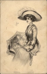 Woman With a Parasol Postcard