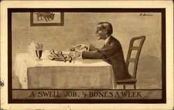 A Swell Job, 4 Bones a Week Comic, Funny Postcard Postcard