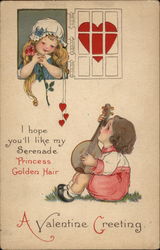 A Valentine Greeting Children Postcard Postcard