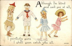 Although I am Blind and can't See at all Children Postcard Postcard