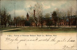 Factory of American Waltham Watch Co Massachusetts Postcard Postcard