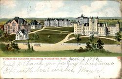 Worcester Academy Buildings Postcard