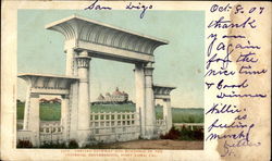 Grecian Gateway and Buildings of the Universal Brotherhood Point Loma, CA Postcard Postcard