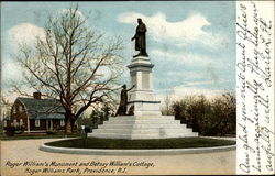 Roger Williams Monument and Betsey Williams' Cottage Postcard