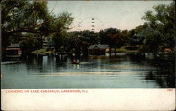 Canoeing on Lake Carasaljo, Lakewood, N.J Postcard