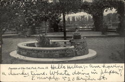 Fountain at Glen Oak Park, Peoria, Ill Illinois Postcard Postcard