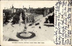 Columbus Statue, Central Park West New York, NY Postcard Postcard