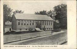 Town Library, Peterborough, N. H. The First Free Public Library in the World New Hampshire Postcard Postcard