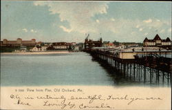 View From Pier Old Orchard Beach, ME Postcard Postcard