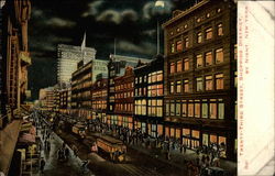 Twenty-Third Street Shooping District by Night Postcard