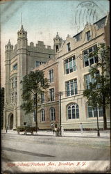 High school, Flatbush Ave Brooklyn, NY Postcard Postcard