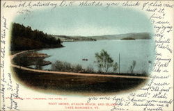 West Shore, Avalon Beach, and Island, Lake Bomoseen, VT Vermont Postcard Postcard