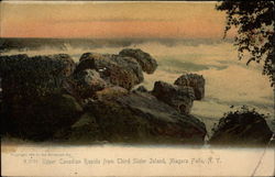 Upper Canadian Rapids From Third Sister Island Niagara Falls, NY Postcard Postcard