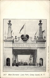 Main Entrance Luna Park Coney Island, NY Postcard Postcard