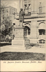 Benjamin Franklin Monument Boston, MA Postcard Postcard